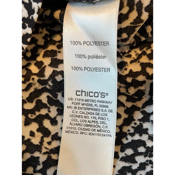 Chico’s Tunic Top Button Up Layered Overlay Abstract Print Long Sleeve Sz XL - Picture 8 of 11